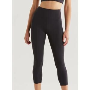 Nordstrom Zella Studio Luxe High Waist Black Leggings Pocket Crop Size XL